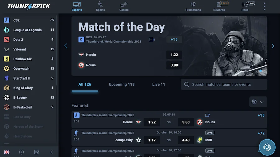 Thunderpick Casino 6 Thunderpick Esports betting